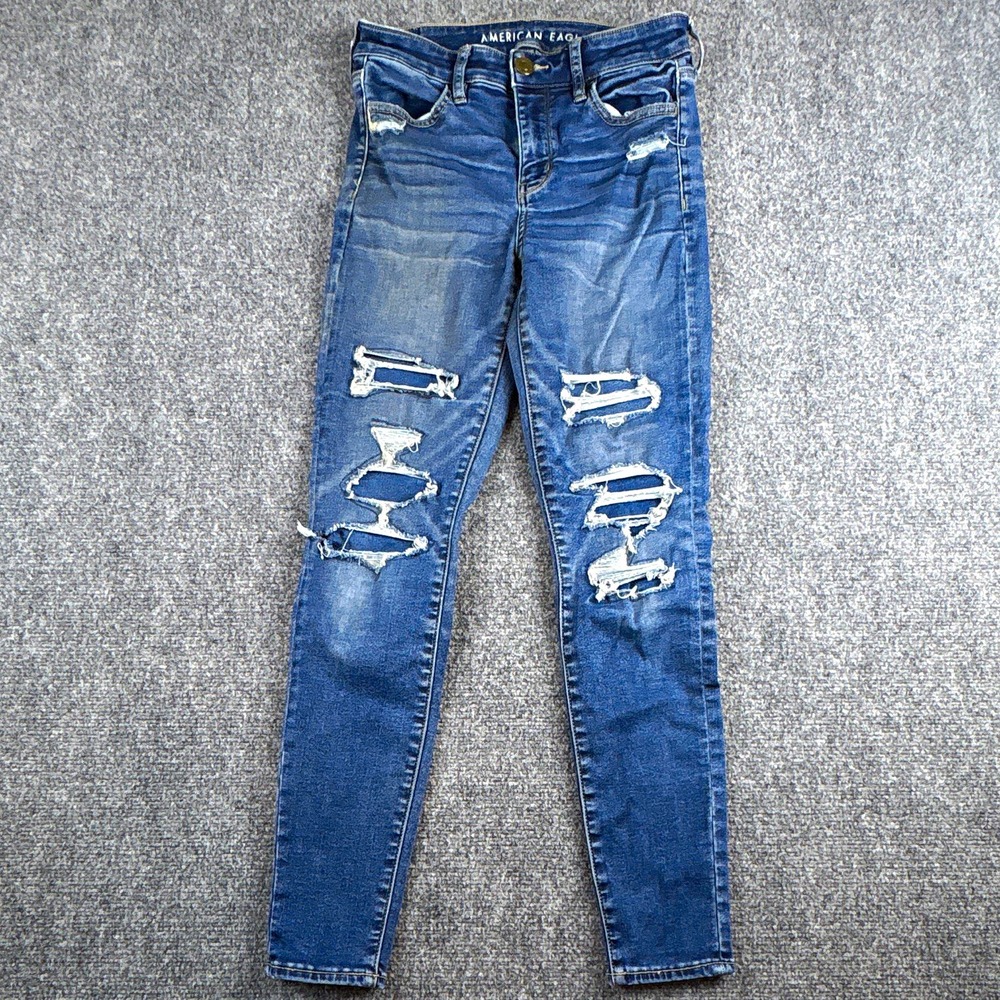 American Eagle Ne(x)t Level Stretch Distressed Skinny Jeans Size 4 Regular